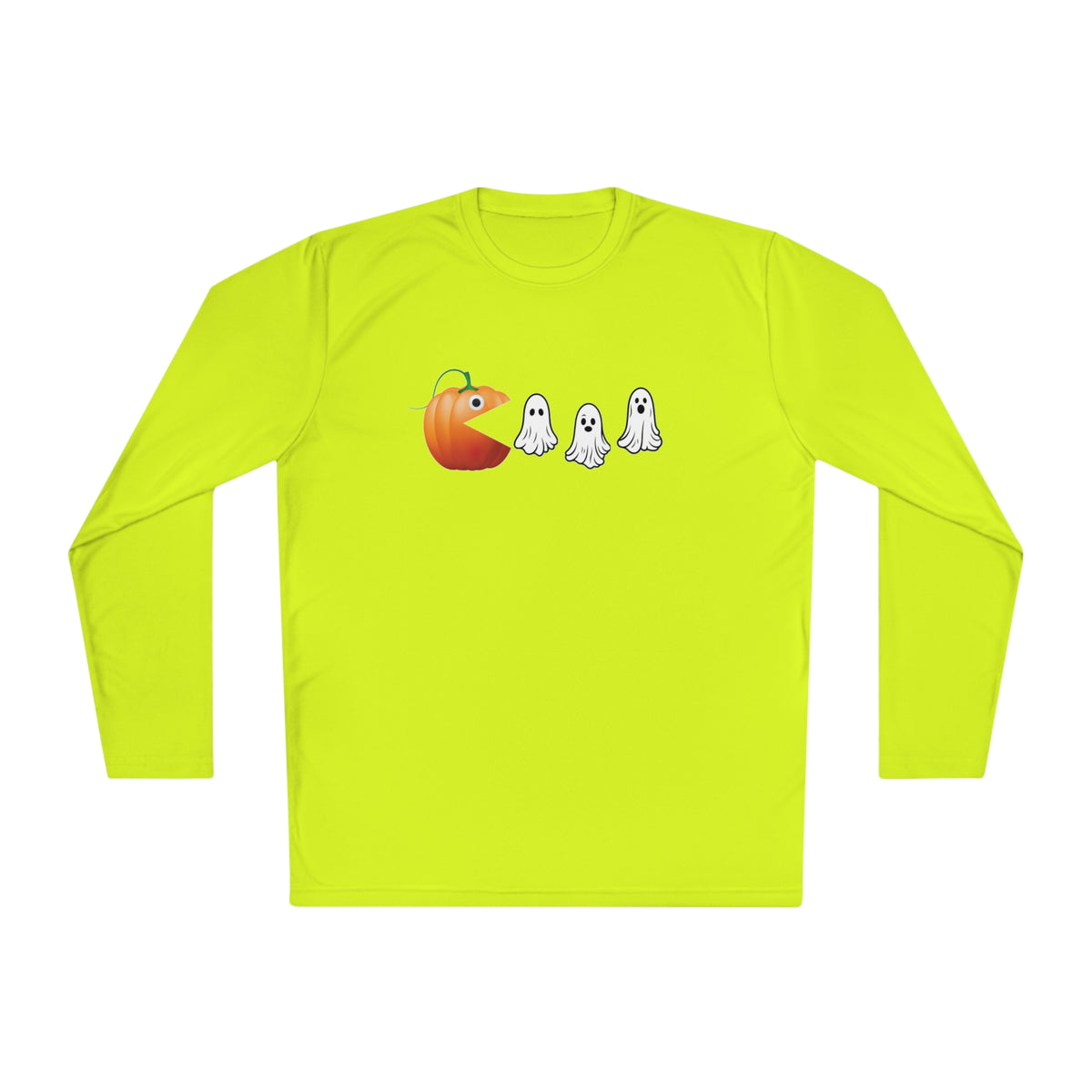 Pumpkin Eating Ghost Shirt Lightweight Long Sleeve Tee