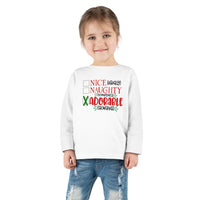 Nice, Naughty, Adorable Toddler Long Sleeve Tee