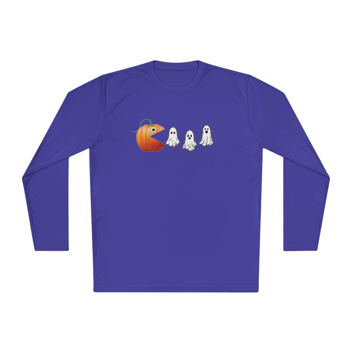 Pumpkin Eating Ghost Shirt Lightweight Long Sleeve Tee