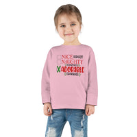 Nice, Naughty, Adorable Toddler Long Sleeve Tee