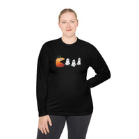 Pumpkin Eating Ghost Shirt Lightweight Long Sleeve Tee