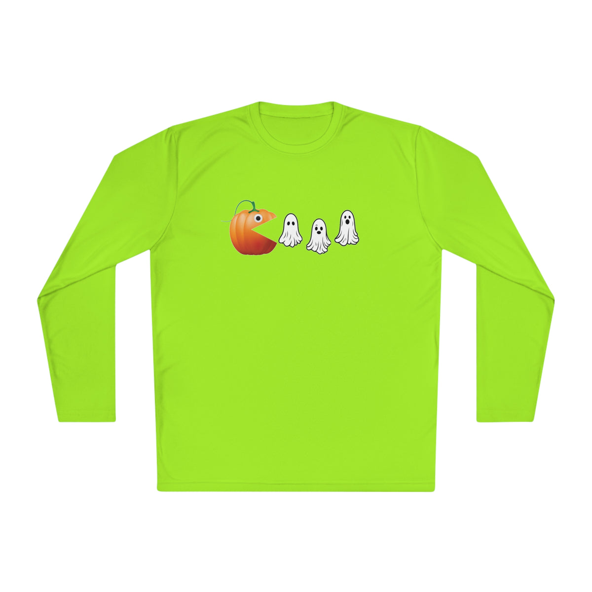 Pumpkin Eating Ghost Shirt Lightweight Long Sleeve Tee