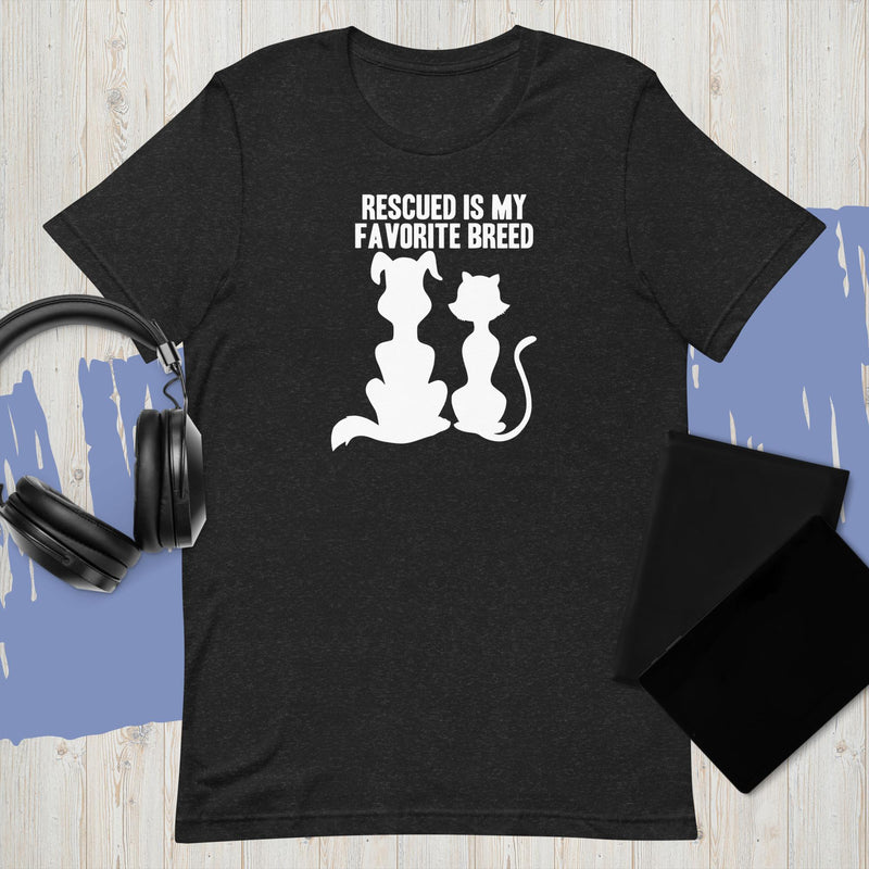 Rescued Is My Favorite Breed Ladies t-shirt