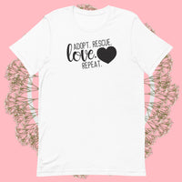 Adopt, Rescue, Love, Repeat Women's t-shirt