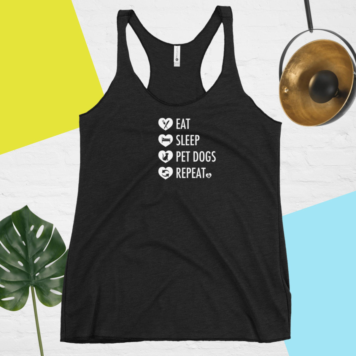 Eat, Sleep, Pet Dogs, Repeat Women's Racerback Tank